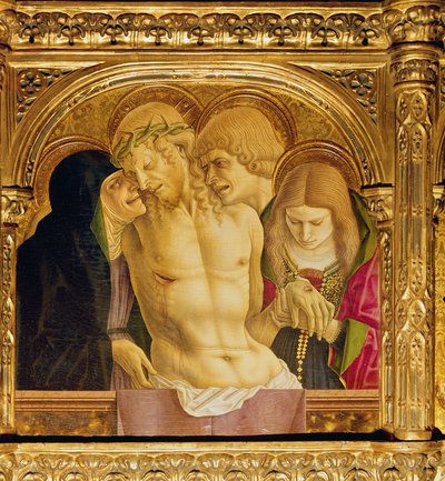 Altarpiece of St Emidio (polyptych, detail of the Pieta) by Carlo Crivelli